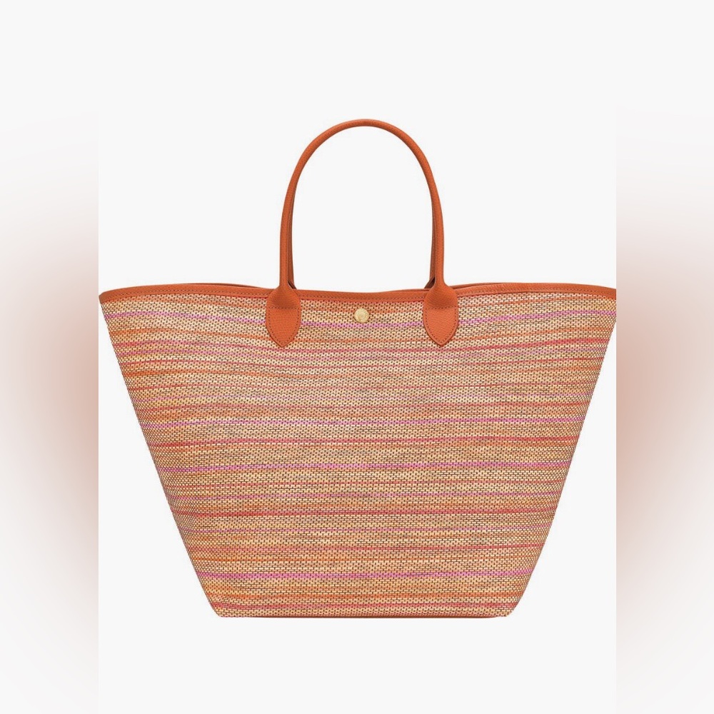 NWOT $570 Longchamp Large Le Pliage Panier Rainbow Raffia Tote in Rainbow! - Picture 3 of 8